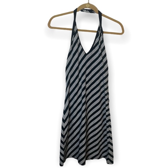 Vintage Polo Jeans Y2K Diagonal Striped Halter Sundress Size M - Picture 1 of 9
